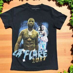 Gucci Mane Official Merch Vintage Style Rap Rapper Tee Black Men's Size Small
